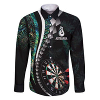 Personalized New Zealand Darts Family Matching Puletasi and Hawaiian Shirt Paua Shell Koiri - Manaia