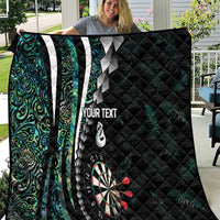 Personalized New Zealand Darts Quilt Paua Shell Koiri - Manaia