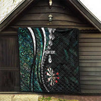 Personalized New Zealand Darts Quilt Paua Shell Koiri - Manaia