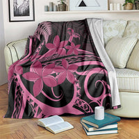 Aotearoa Maori Blanket Pink Fern Ribbons on Black - Polynesian Pride
