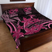 Aotearoa Maori Quilt Bed Set Pink Fern Ribbons on Black - Polynesian Pride