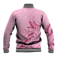 Aotearoa Maori Baseball Jacket Pink Fern Ribbons - Polynesian Pride