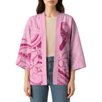 Aotearoa Maori Kimono Pink Fern Ribbons - Polynesian Pride