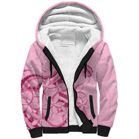 Aotearoa Maori Sherpa Hoodie Pink Fern Ribbons - Polynesian Pride