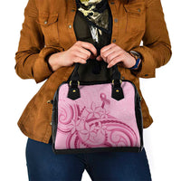 Aotearoa Maori Shoulder Handbag Pink Fern Ribbons - Polynesian Pride