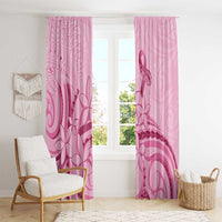 Aotearoa Maori Window Curtain Pink Fern Ribbons - Polynesian Pride
