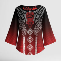 Aotearoa Maori Iwi Heritage Kimono Sleeve Blouse Ngapuhi Kokowai LT7 - Polynesian Pride