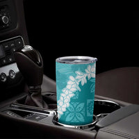 Hawaii Aloha Tumbler Cup Teal Quilt Patch Work Mix Plumeria Lei