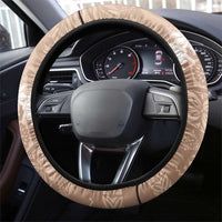 Hawaii Aloha Steering Wheel Cover Beige Quilt Patch Work Mix Plumeria Lei