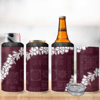 Hawaii Aloha 4 in 1 Can Cooler Tumbler Champange Quilt Patch Work Mix Plumeria Lei