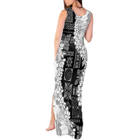 Hawaii Aloha Tank Maxi Dress White Quilt Patch Work Mix Plumeria Lei