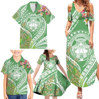Aloha Molokai Island Family Matching Summer Maxi Dress and Hawaiian Shirt Hawaii Pua Kukui