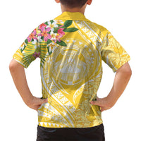 Aloha Hawaii Oahu Family Matching Off Shoulder Maxi Dress and Hawaiian Shirt Wahine with Ilima Lei LT7 - Polynesian Pride