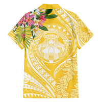 Aloha Hawaii Oahu Family Matching Off Shoulder Short Dress and Hawaiian Shirt Wahine with Ilima Lei LT7 - Polynesian Pride