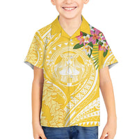 Aloha Hawaii Oahu Family Matching Tank Maxi Dress and Hawaiian Shirt Wahine with Ilima Lei LT7 Son's Shirt Yellow - Polynesian Pride