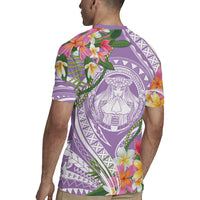 Aloha Hawaii Kauai Rugby Jersey Frangipani Mix Mokihana Lei