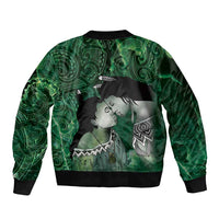 New Zealand Aroha Koe Mama Bomber Jacket Maori Hongi - Pounamu LT7 - Polynesian Pride
