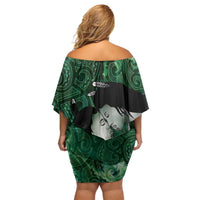 New Zealand Aroha Koe Mama Family Matching Off Shoulder Short Dress and Hawaiian Shirt Maori Hongi - Pounamu LT7 - Polynesian Pride