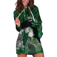 New Zealand Aroha Koe Mama Hoodie Dress Maori Hongi - Pounamu LT7 Green - Polynesian Pride