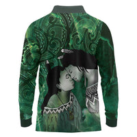 New Zealand Aroha Koe Mama Long Sleeve Polo Shirt Maori Hongi - Pounamu
