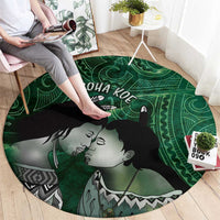 New Zealand Aroha Koe Mama Round Carpet Maori Hongi - Pounamu LT7 - Polynesian Pride
