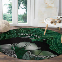 New Zealand Aroha Koe Mama Round Carpet Maori Hongi - Pounamu LT7 - Polynesian Pride
