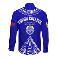Personalised Tupou College Toloa Long Sleeve Button Shirt Tongan Kupesi - Special LT7 - Polynesian Pride