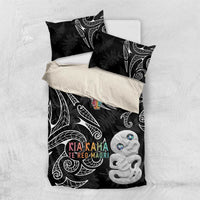 Kia Hara Te reo Maori Bedding Set Manaia Moko Pattern