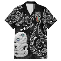 Kia Hara Te reo Maori Family Matching Long Sleeve Bodycon Dress and Hawaiian Shirt Manaia Moko Pattern LT7 Dad's Shirt - Short Sleeve Black - Polynesian Pride