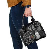 Kia Hara Te reo Maori Shoulder Handbag Manaia Moko Pattern
