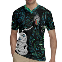 Kia Hara Te reo Maori Rugby Jersey Manaia Moko Mix Paua Shell