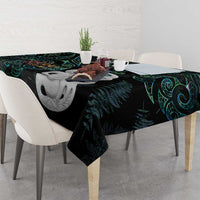 Kia Hara Te reo Maori Tablecloth Manaia Moko Mix Paua Shell