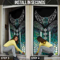Aotearoa Maori Iwi Heritage Door Cover Ngati Kahungunu Paua Shell Turquoise LT7 - Polynesian Pride