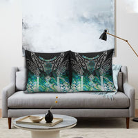 Aotearoa Maori Iwi Heritage Pillow Cover Ngati Kahungunu Paua Shell Turquoise LT7 - Polynesian Pride