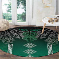Aotearoa Maori Iwi Heritage Round Carpet Ngai Tahu Pounamu Green LT7 - Polynesian Pride
