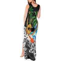 Tropical Christmas Polynesian Tank Maxi Dress Funny Surfing Pineapple