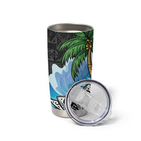 Tropical Christmas Polynesian Tumbler Cup Funny Surfing Pineapple