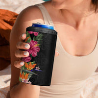 Hawaii Flowers Tribal Pattern 4 in 1 Can Cooler Tumbler