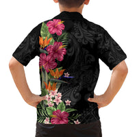 Hawaii Flowers Tribal Pattern Family Matching Tank Maxi Dress and Hawaiian Shirt LT9