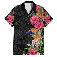 Hawaii Flowers Tribal Pattern Family Matching Tank Maxi Dress and Hawaiian Shirt LT9