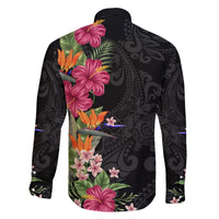 Hawaii Flowers Tribal Pattern Family Matching Tank Maxi Dress and Hawaiian Shirt LT9