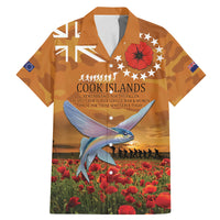 Cook Islands ANZAC Day Personalised Family Matching Mermaid Dress and Hawaiian Shirt with Poppy Field LT9 Dad's Shirt - Short Sleeve Art - Polynesian Pride