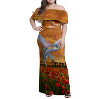 Cook Islands ANZAC Day Personalised Family Matching Off Shoulder Maxi Dress and Hawaiian Shirt with Poppy Field LT9 Mom's Dress Art - Polynesian Pride
