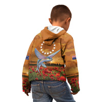 Cook Islands ANZAC Day Personalised Kid Hoodie with Poppy Field LT9 - Polynesian Pride