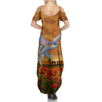 Cook Islands ANZAC Day Personalised Summer Maxi Dress with Poppy Field LT9 - Polynesian Pride