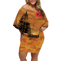 Norfolk Island ANZAC Day Personalised Family Matching Off Shoulder Short Dress and Hawaiian Shirt with Poppy Field LT9 Mom's Dress Art - Polynesian Pride