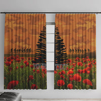 Norfolk Island ANZAC Day Personalised Window Curtain with Poppy Field LT9 With Hooks Art - Polynesian Pride