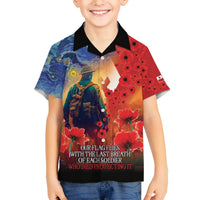 Tonga ANZAC Day Personalised Hawaiian Shirt Soldier Te Tau Manatui Kinautolu with Poppy Field LT9 - Polynesian Pride