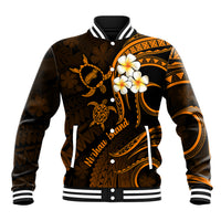 Hawaii Baseball Jacket Niihau Islands Polynesian Sunset Plumeria Gold Vibe LT9 Unisex Gold - Polynesian Pride