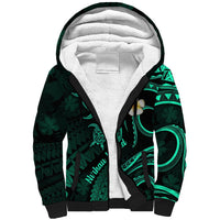 Polynesian Hawaii Sherpa Hoodie Niihau Islands with Pacific Plumeria Turquoise Vibe LT9 Unisex Turquoise - Polynesian Pride